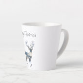 Noordse Blauwe Witte Herten Kerst Latte Mok (Rechterhoek)