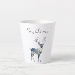 Noordse Blauwe Witte Herten Kerst Latte Mok