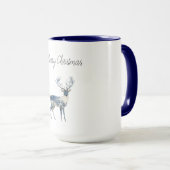 Noordse Blauwe Witte Herten Kerst Mok (Voorkant rechts)