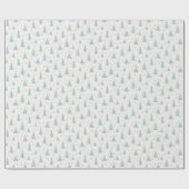 Noordse Blauwgroen kerstbomen wit Cadeaupapier (Vlak)