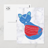 noordse blauwvos met rode Mok Briefkaart (Voorkant / Achterkant)