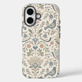 Noordse bloemen en vogels Scandinavische bloemen iPhone 16 Hoesje