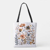 Noordse Bloemen Tote Tas (Achterkant)