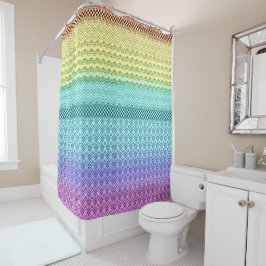 Noordse Boho Bohemian Tribal Rainbow Unique Aztec Douchegordijn