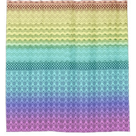 Noordse Boho Bohemian Tribal Rainbow Unique Aztec Douchegordijn