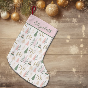 Noordse Bomen Roze En Groen Hygge Scandi Naam Kleine Kerstsok