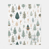 Noordse Bomen Scandi Monogram Naam Fleece Deken (Voorkant)