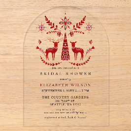 Noordse Buck en Doe Kerst Bruiloft Borrel Acryl Uitnodigingen