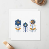 Noordse drie bloemen leeg notitiekaartje (Voorkant / Achterkant in situ)