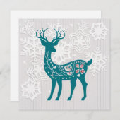  Noordse Elk met Snowflakes personaliseren Feestdagenkaart (Voorkant / Achterkant)
