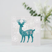  Noordse Elk met Snowflakes personaliseren Feestdagenkaart (Staand voorkant)