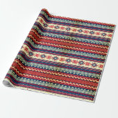 Noordse Fair Isle Kerst Inpakpapier (Uitgerold)