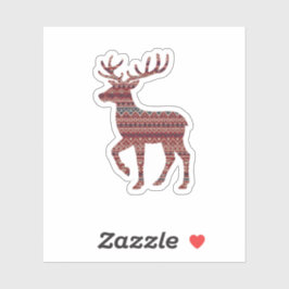 Noordse Fair Isle-patroon Rendier Kerstmis Sticker