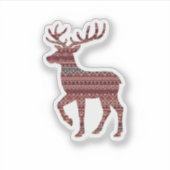 Noordse Fair Isle-patroon Rendier Kerstmis Sticker (Voorkant)