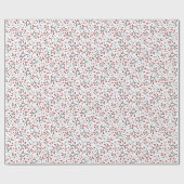 Noordse Folk Art Berry Branches Red Blue Kerstmis Cadeaupapier (Vlak)