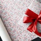 Noordse Folk Art Berry Branches Red Blue Kerstmis Cadeaupapier