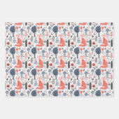 Noordse Folk Art Fox Inpakpapier Vel (Voorkant 3)