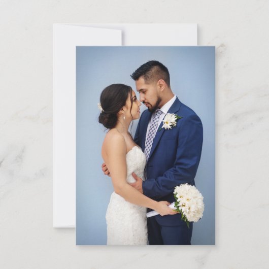 Noordse Folk Art Scandi Navy Wedding Bedankkaart (Voorkant)