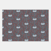 Noordse Folk Branches en Flowers red blue Inpakpapier Vel (Voorkant 3)