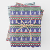 Noordse gebreide kerstpatronen inpakpapier vel (In situ)