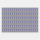 Noordse gebreide kerstpatronen inpakpapier vel (Voorkant)