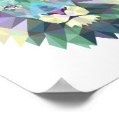 Noordse geometrische leeuw poster (Hoek)