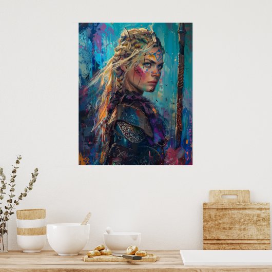 Noordse Godin Freyja, Koningin van Valkyries, Blon Poster (Keuken)