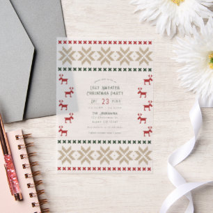 Noordse Haard Lelijke Trui Kerstfeest Vellum Uitnodigingen