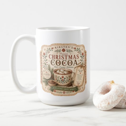 Noordse Heete Cacaolabel Koffiemok (Met donut)