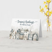 Noordse Huizen Vouwbare Wenskaart Kaart (Gele Bloem)