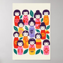 Noordse-Japanse Illustratie –KOKESHI