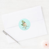 Noordse Kabouter Dennengaard Prettig Kerstfeest Ronde Sticker (Envelop)