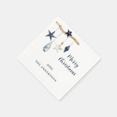 Noordse kabouter sterren wit blauw Kerstfeest Servet (Hoek)