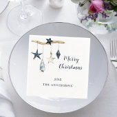 Noordse kabouter sterren wit blauw Kerstfeest Servet