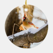 Noordse kardinaal (Vrouw) | Keramisch Ornament (Achterkant)