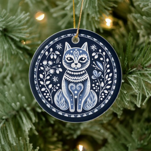 Noordse Kat Ornament (Boom)
