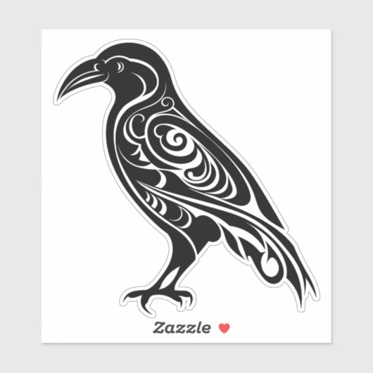 Noordse Keltische knotwerk Raven of Crow Sticker (Vel)