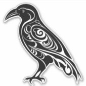 Noordse Keltische knotwerk Raven of Crow Sticker (Voorkant)