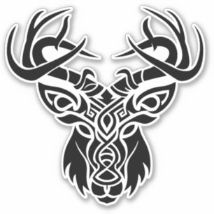 Noordse Keltische Knotwork Stag Herten Sticker
