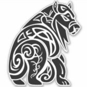 Noordse Keltische Knotwork Wild Boar Sticker (Voorkant)