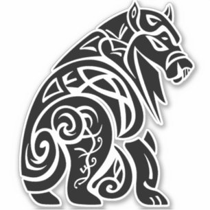 Noordse Keltische Knotwork Wild Boar Sticker
