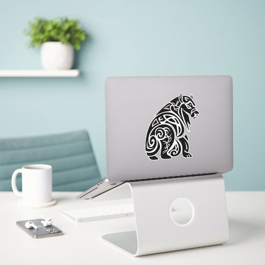 Noordse Keltische Knotwork Wild Boar Sticker (Laptop op bureau)