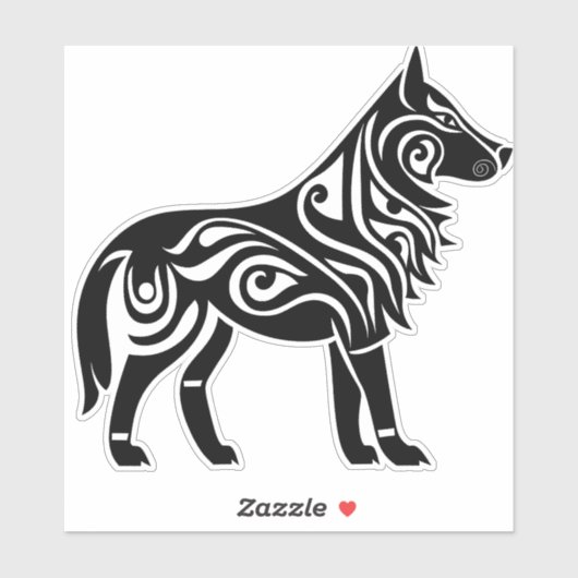 Noordse Keltische Knotwork Wolf Sticker (Vel)