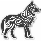 Noordse Keltische Knotwork Wolf Sticker (Voorkant)