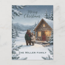 Noordse Kerst Cozy Beren Chalet Aangepaste Familie