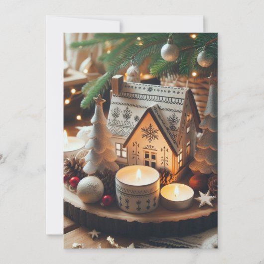 Noordse Kerst Platte Vakantiekaart Feestdagenkaart (Voorkant)
