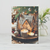 Noordse Kerst Platte Vakantiekaart Feestdagenkaart (Staand voorkant)