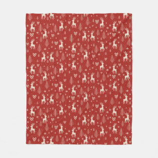 Noordse Kerst Reindeer Fleece Deken