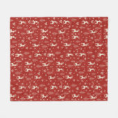 Noordse Kerst Reindeer Fleece Deken (Voorkant (Horizontaal))