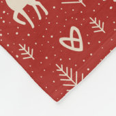 Noordse Kerst Reindeer Fleece Deken (Hoek)